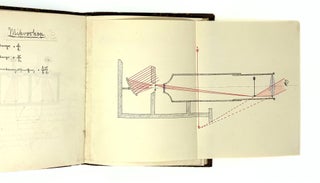 Early 20th Century German Illustrated Physics Manuscript Notebook. Physik