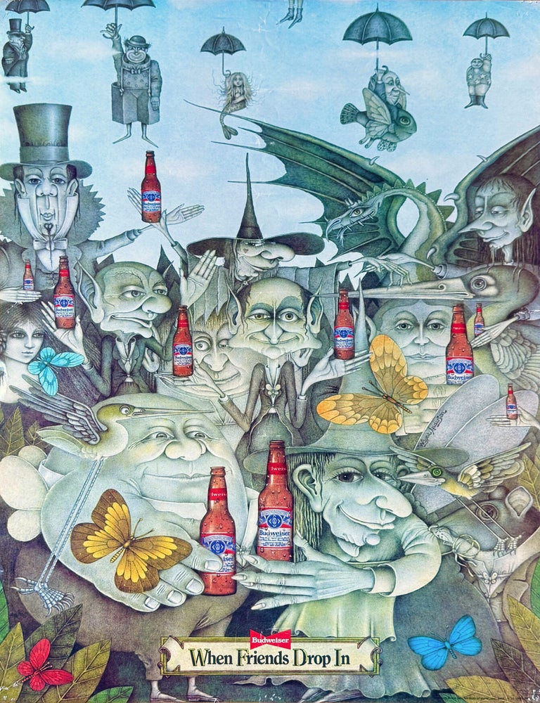 When Friends Drop In, Budweiser Promotional Poster. Wayne ANDERSON.