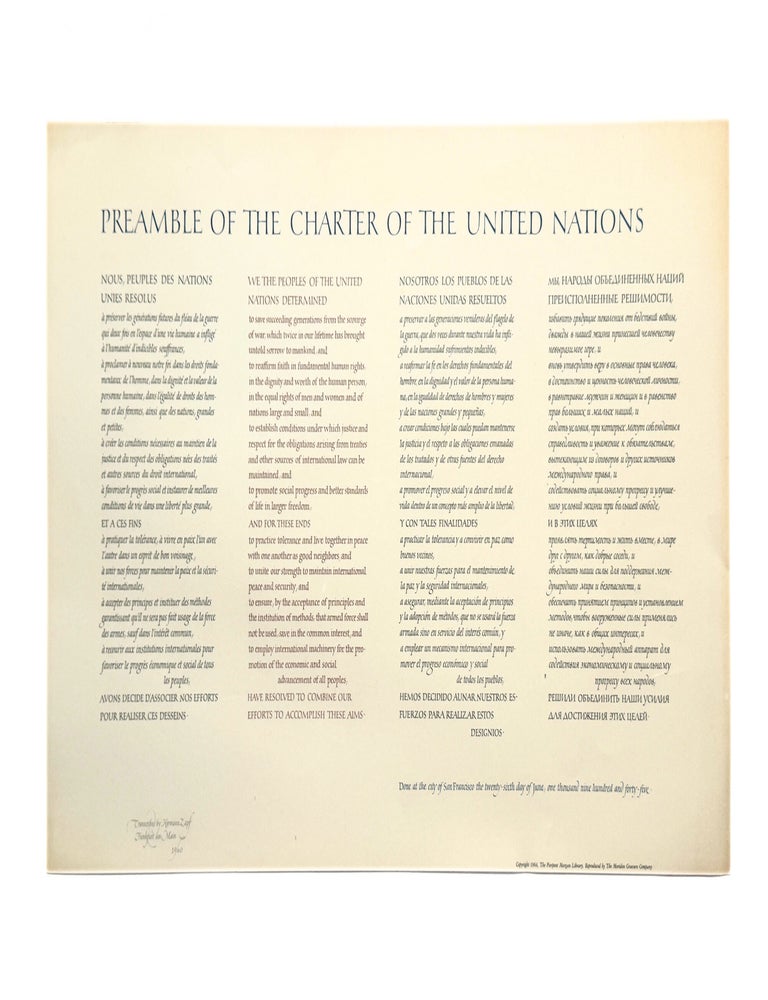 Preamble of the Charter of the United Nations. Hermann ZAPF.