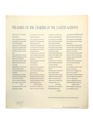 Preamble of the Charter of the United Nations. Hermann ZAPF