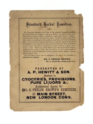 Handbill Advertisement for The Complete Herbalist, or the People Their Own Physicians, by the Use of Nature&rsquo; Remedies