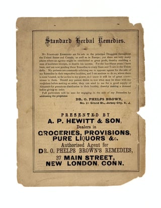 Handbill Advertisement for The Complete Herbalist, or the People Their Own Physicians, by the Use of Nature’ Remedies